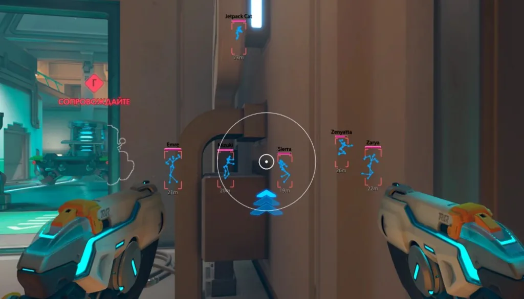 2D radar threat overlay for Overwatch 2